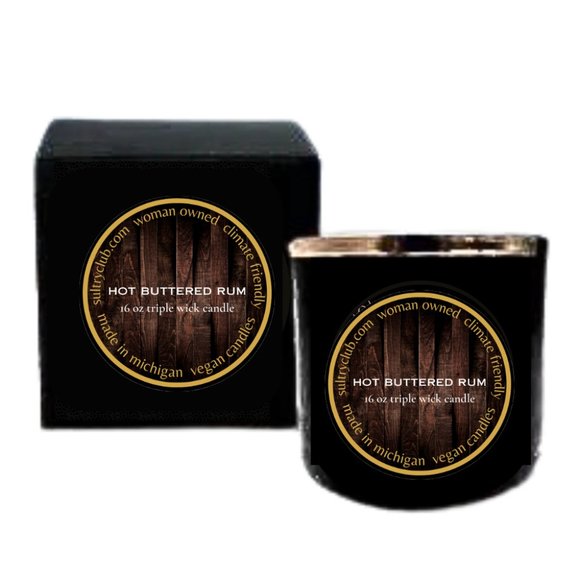 Buttered Rum Triple Wick Candle - Picture 2 of 2